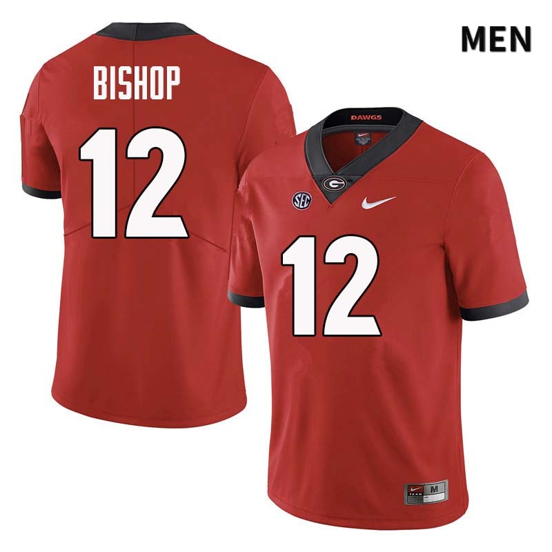 Georgia Bulldogs Men's Tray Bishop #12 Red Stitched College UGA Football Jersey 23GH015XS